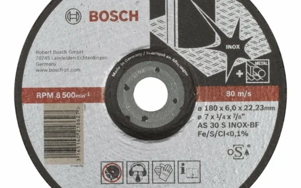 Bosch – 180*6,0 mm Expert Serisi Bombeli Inox (Paslanmaz Çelik) Taşlama Diski (Taş)