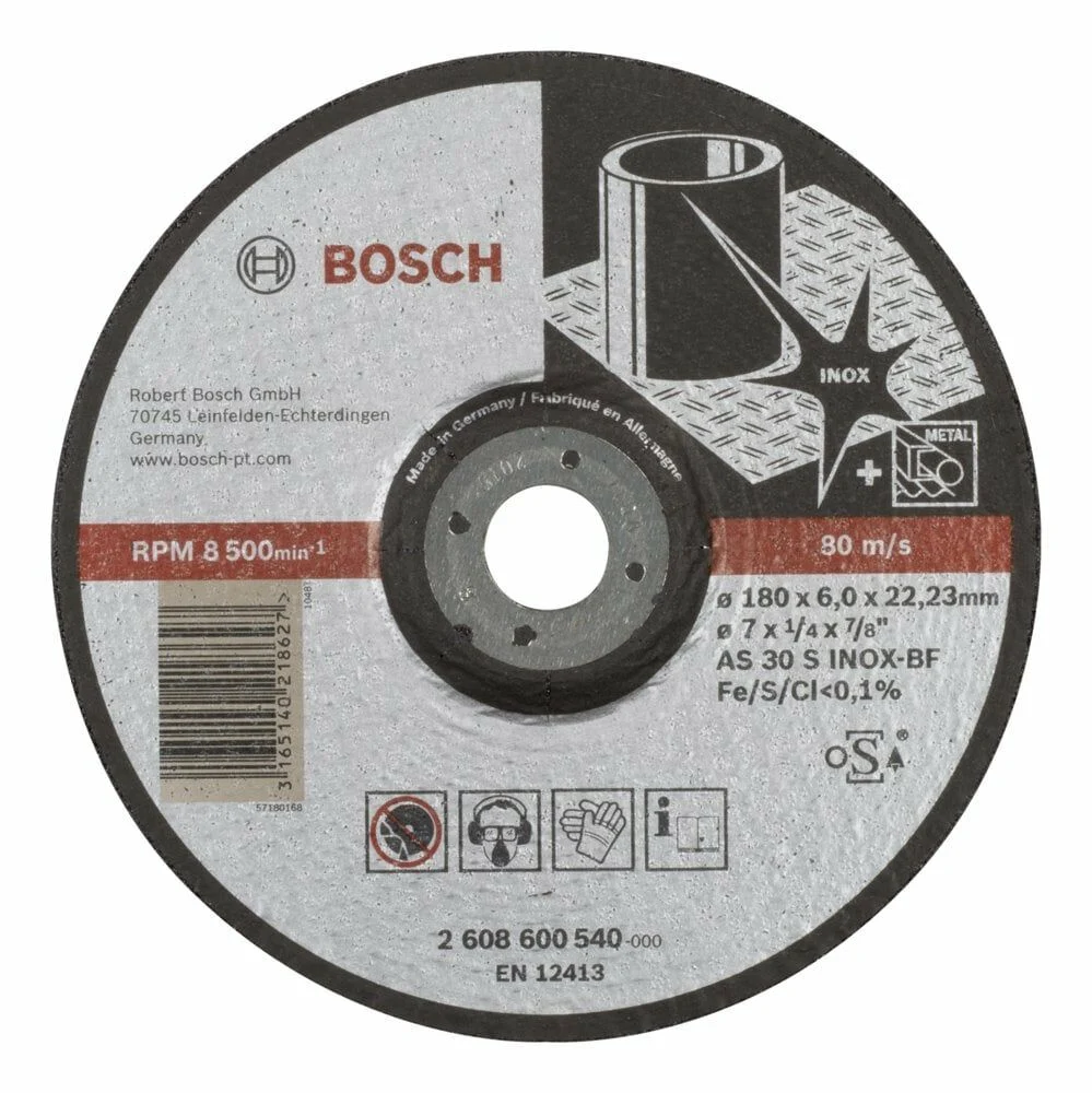 Bosch – 180*6,0 mm Expert Serisi Bombeli Inox (Paslanmaz Çelik) Taşlama Diski (Taş)