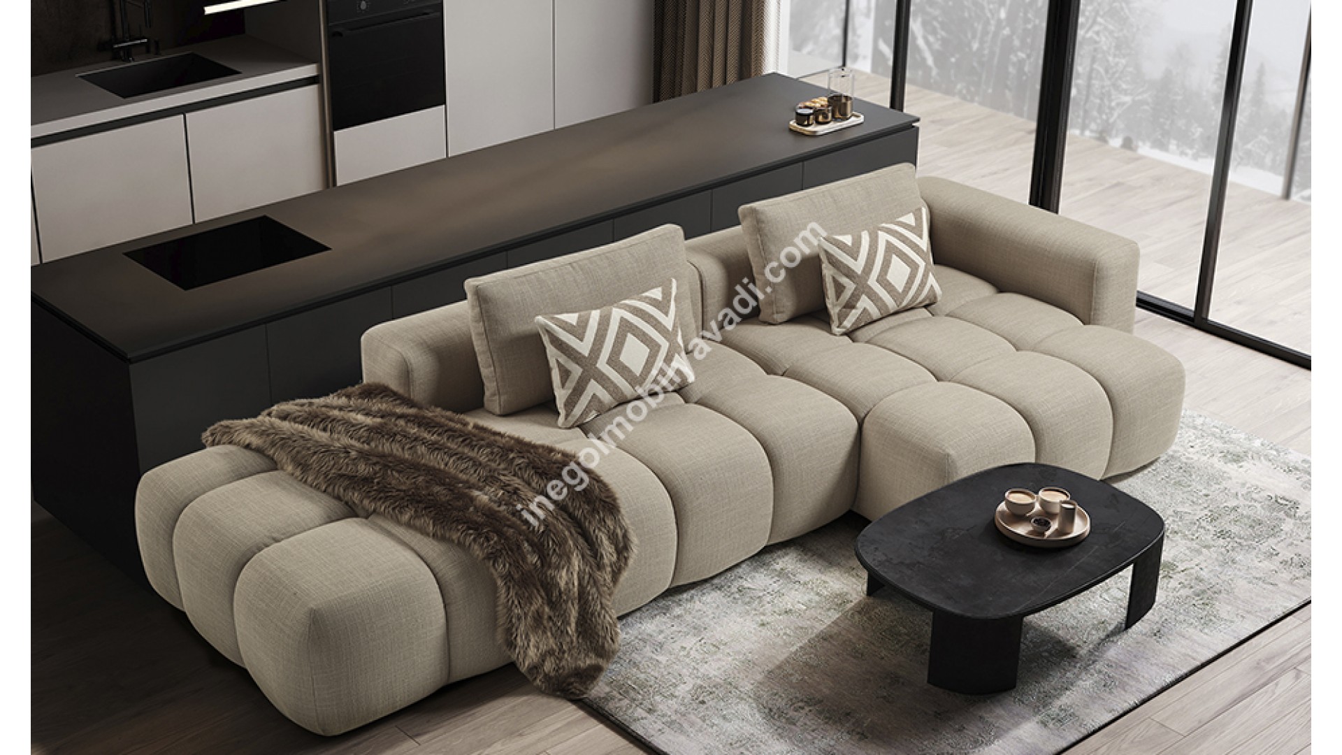 İnegöl Mobilya Paris Köşe Koltuk Takımı